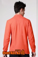 Оранжевый лонгслив-поло, мужская футболка-поло с длинным рукавом