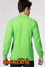 Зеленый лонгслив-поло, мужская футболка-поло с длинным рукавом