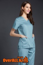Серо-голубой женский медицинский костюм