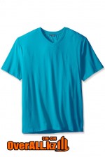 Голубая футболка с V-образным вырезом