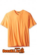 Персиковая футболка с V-образным вырезом